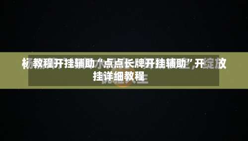 教程开挂辅助“点点长牌开挂辅助”开挂详细教程-第1张图片
