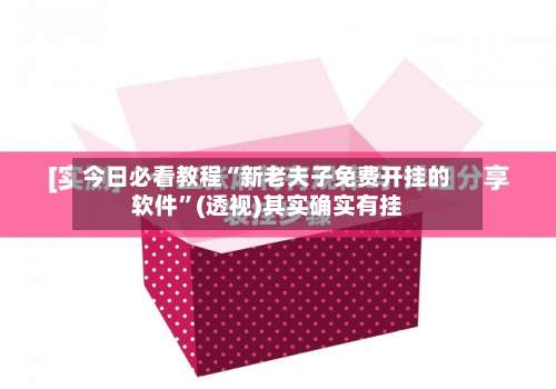 今日必看教程“新老夫子免费开挂的软件	”(透视)其实确实有挂-第2张图片